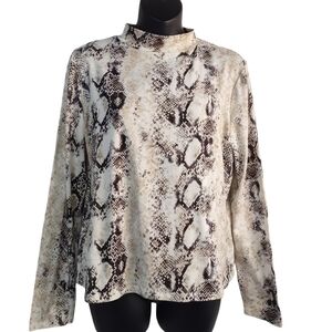 Willow Root Women's Snake Skin Soft Pullover Top Blouse Size L